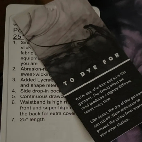 Lululemon Power Thru High Rise Crop 23" Legging Tie Dye Athleisure Athletic NWT - Picture 7 of 14